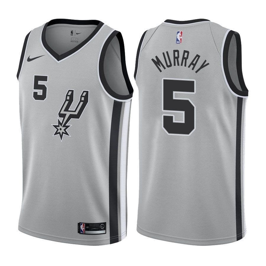 Men's Dejounte Murray #5 Spurs Silver State Jersey S-3XL