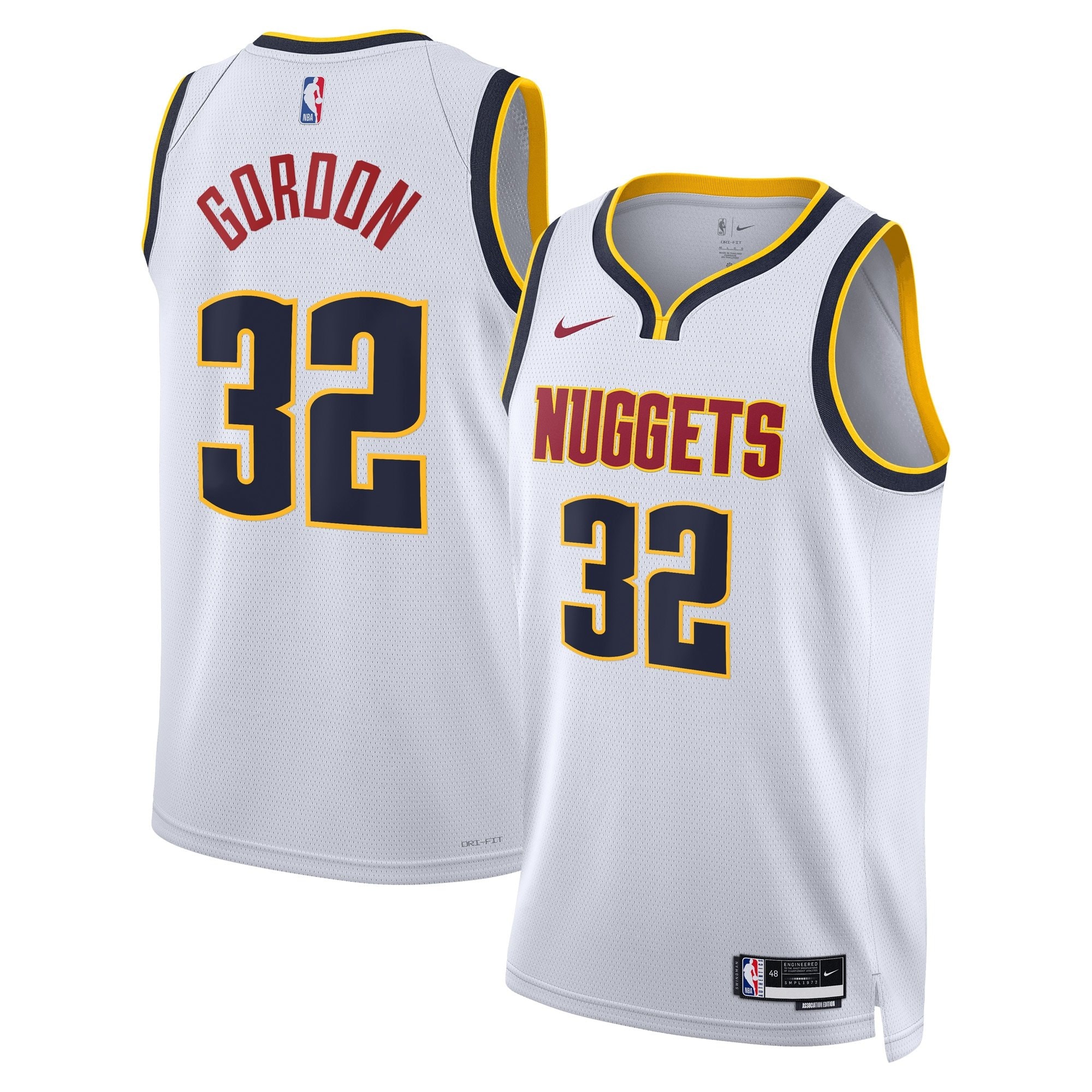 Denver Nuggets Association Edition Swingman Jersey White Aaron Gordon Unisex