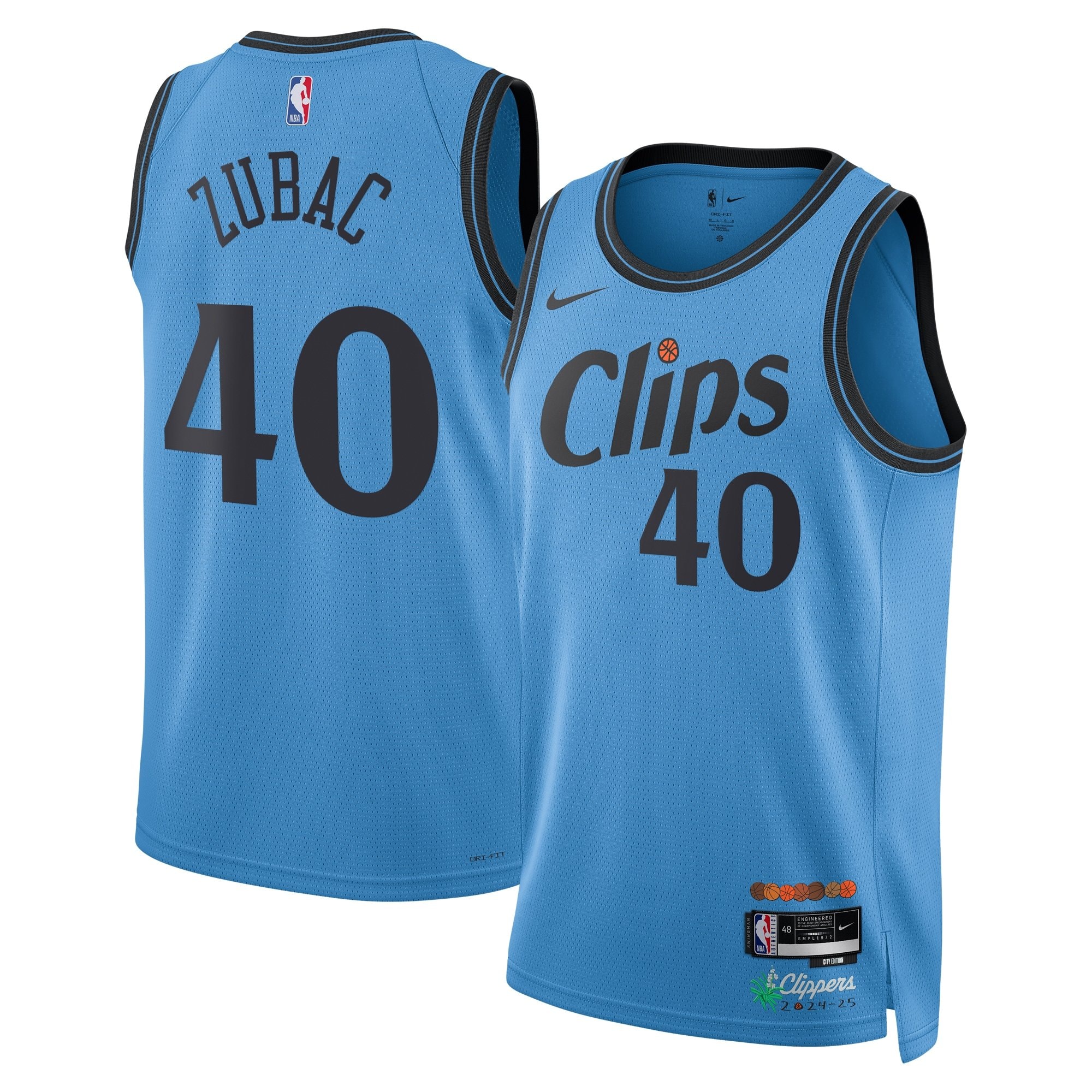 LA Clippers 2024 City Edition Swingman Jersey Ivica Zubac - Blue - Unisex