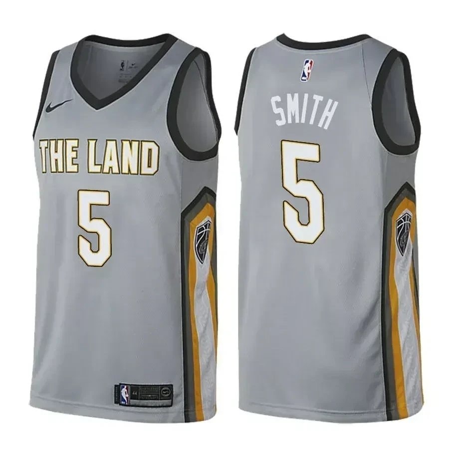 Cavaliers J.R. Smith #5 City Edition Gray NBA Jersey - Adult Sizes S-3XL