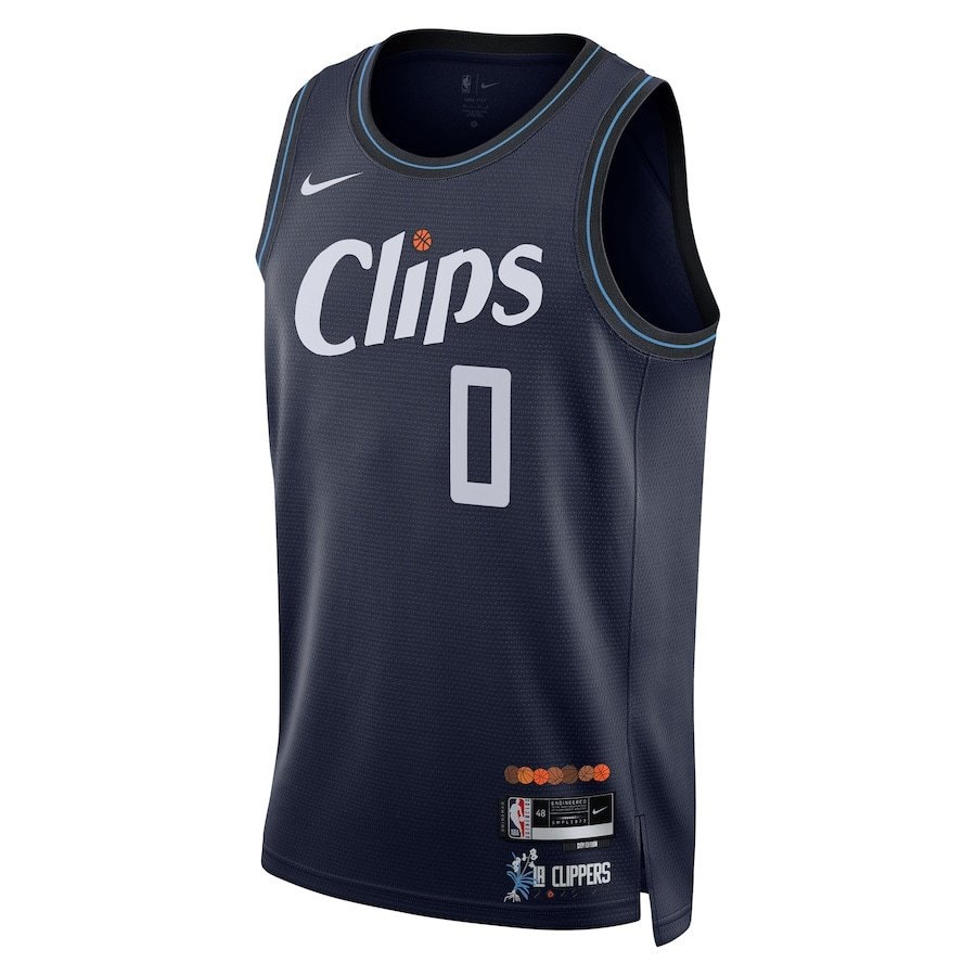 Russell Westbrook 0 LA Clippers 2023/24 City Edition Swingman Jersey Navy
