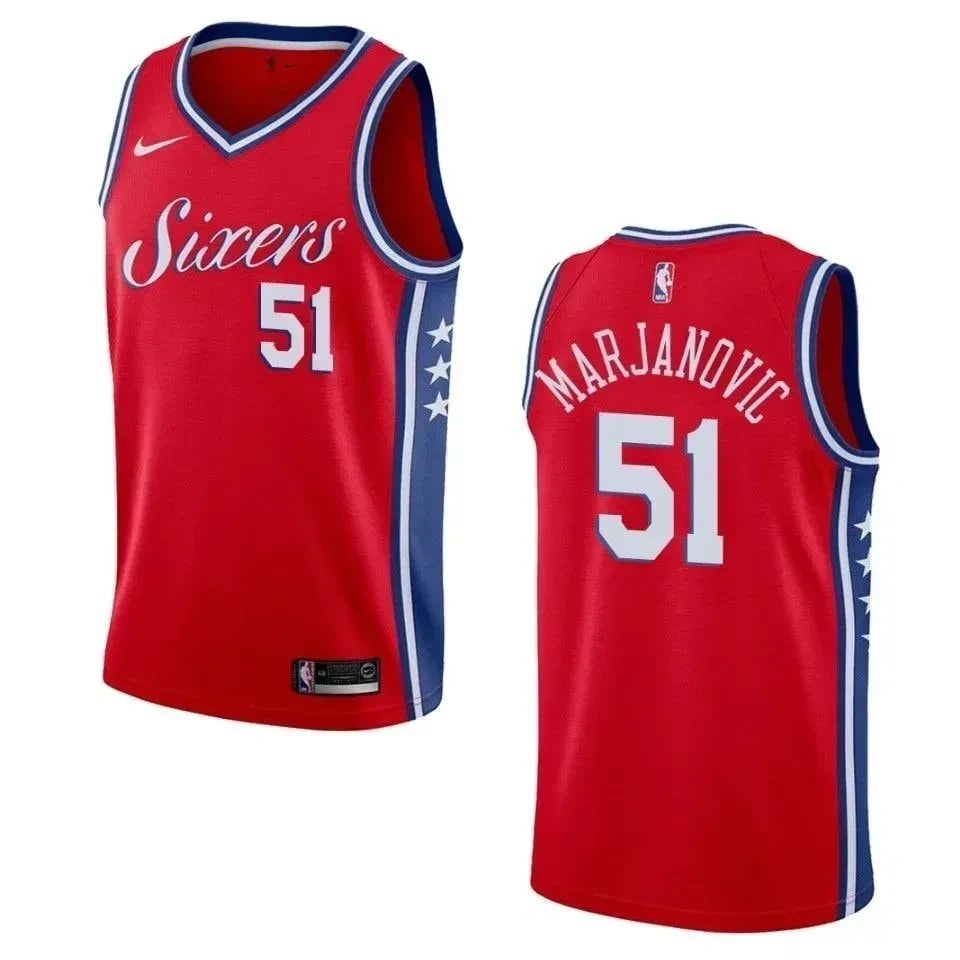 Men's Philadelphia 76ers Boban Marjanovic 51 Statement Swingman Jersey Red