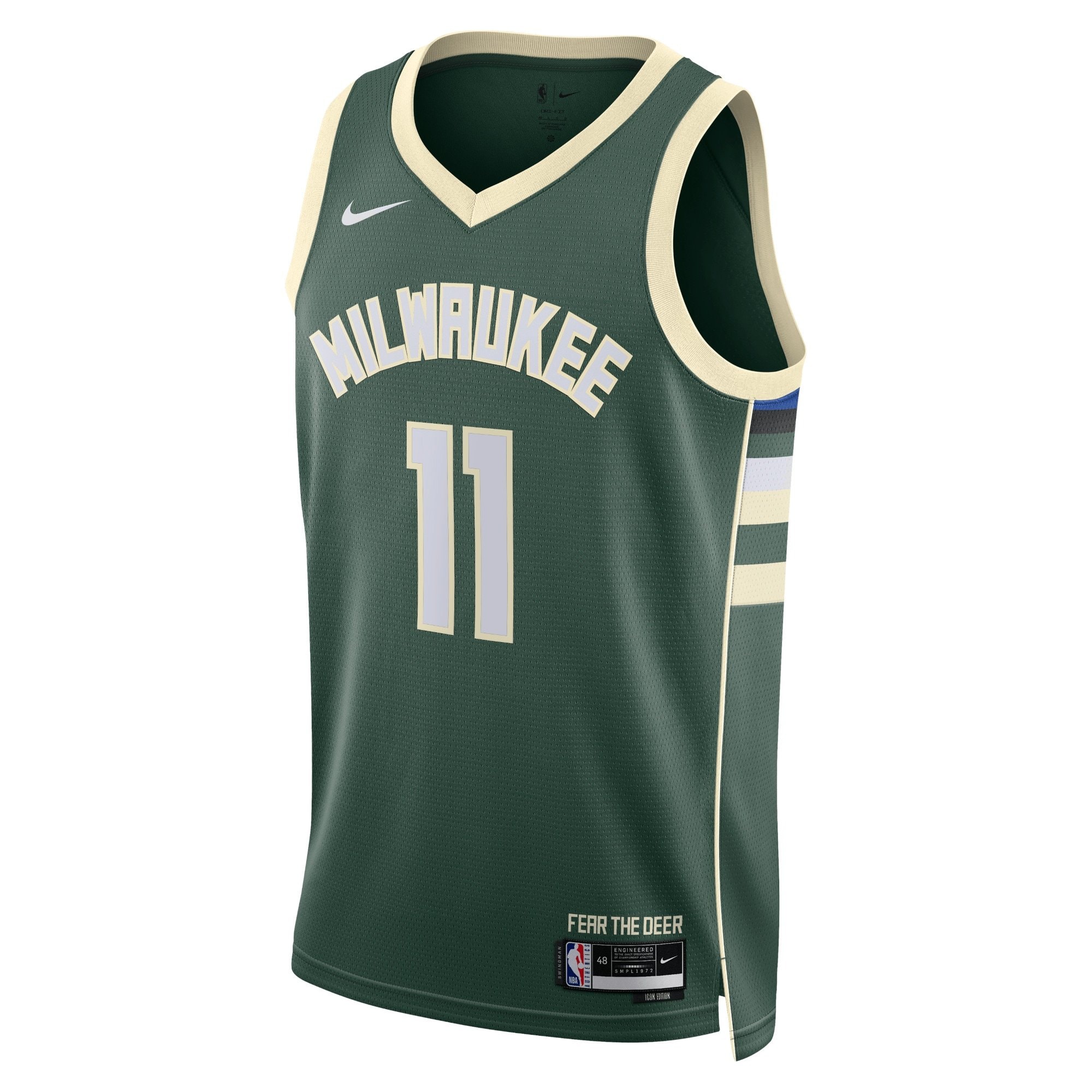 Milwaukee Bucks Icon Edition Swingman Jersey Hunter Green Brook Lopez Unisex