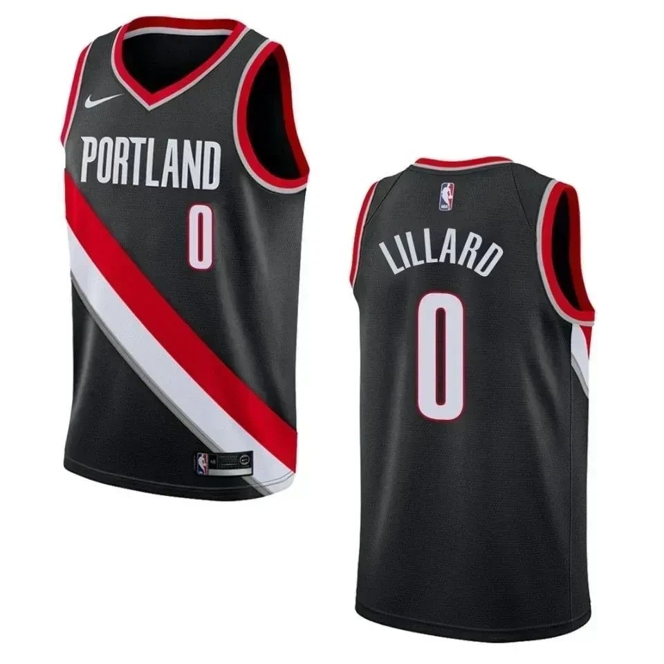 Men's Portland Trail Blazers Damian Lillard 0 Icon Swingman Jersey Black