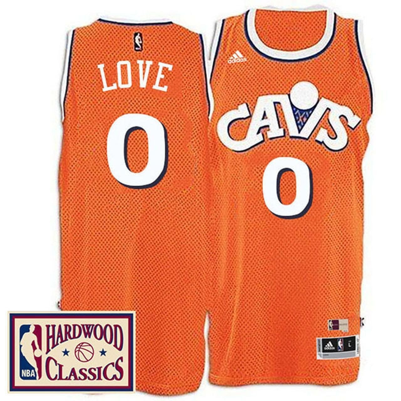Men's Cleveland Cavaliers Kevin Love Hardwood Classics Orange Throwback Jersey