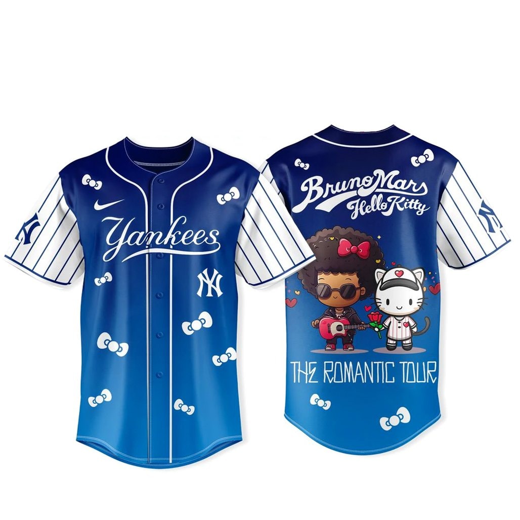 Baseball Team x Bruno Mars x Hello Kitty 2026 The Romantic Tour Baseball Jersey