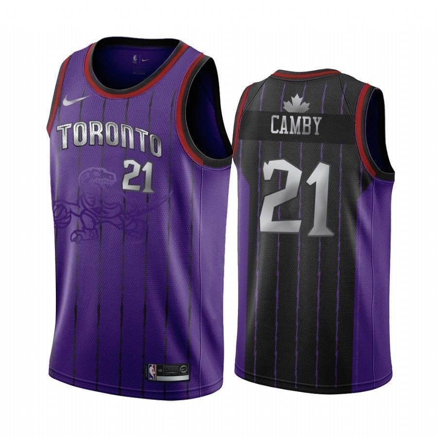 Men's Toronto Raptors Marcus Camby 21 Hardwood Classics Basketball Jersey Multicolor