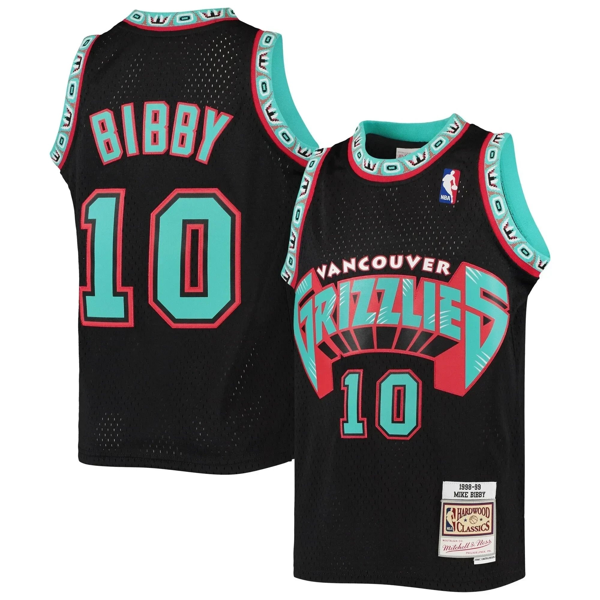 Mike Bibby Vancouver Basketball Team Mitchell Ness Youth 1998-99 Hardwood Classics Reload Jersey ??Black