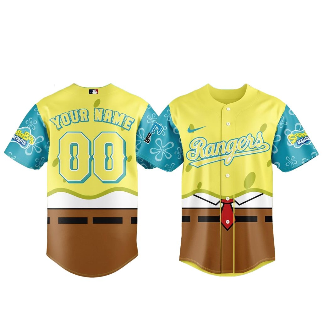 Custom Name and Number Baseball Team x SpongeBob SquarePants 2026 Baseball Jersey