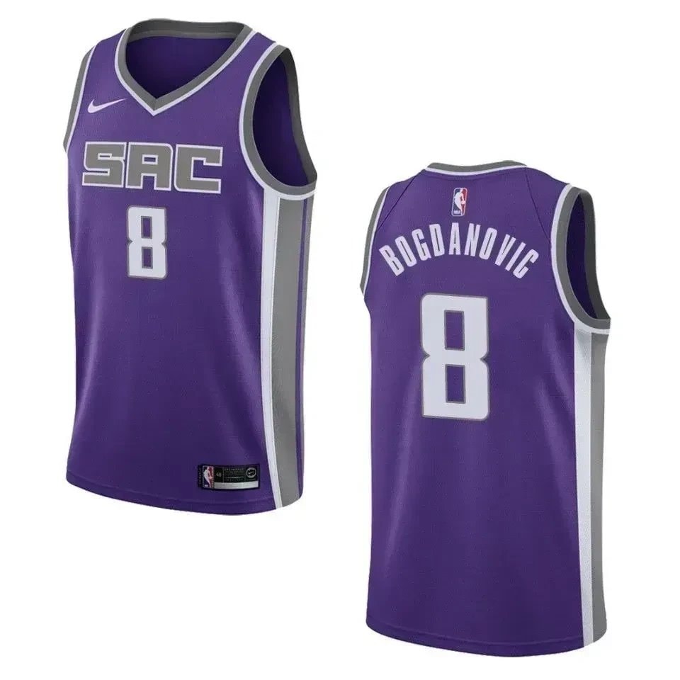Men's Sacramento Kings 8 Bogdan Bogdanovic Icon Swingman Jersey Purple