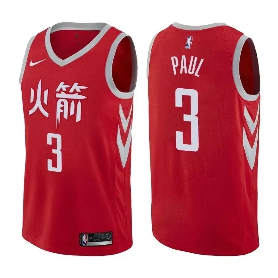 Rockets Chris Paul 3 City Edition Red Basketball Jersey - Men's
