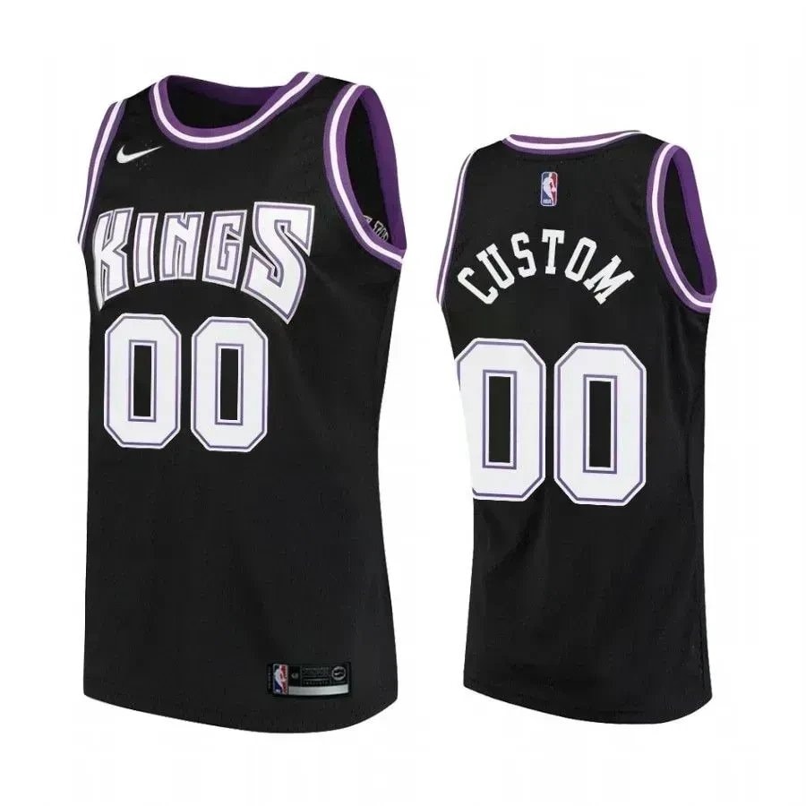 Men's Sacrato Kings 00 Custom Hardwood Classics Black Jersey
