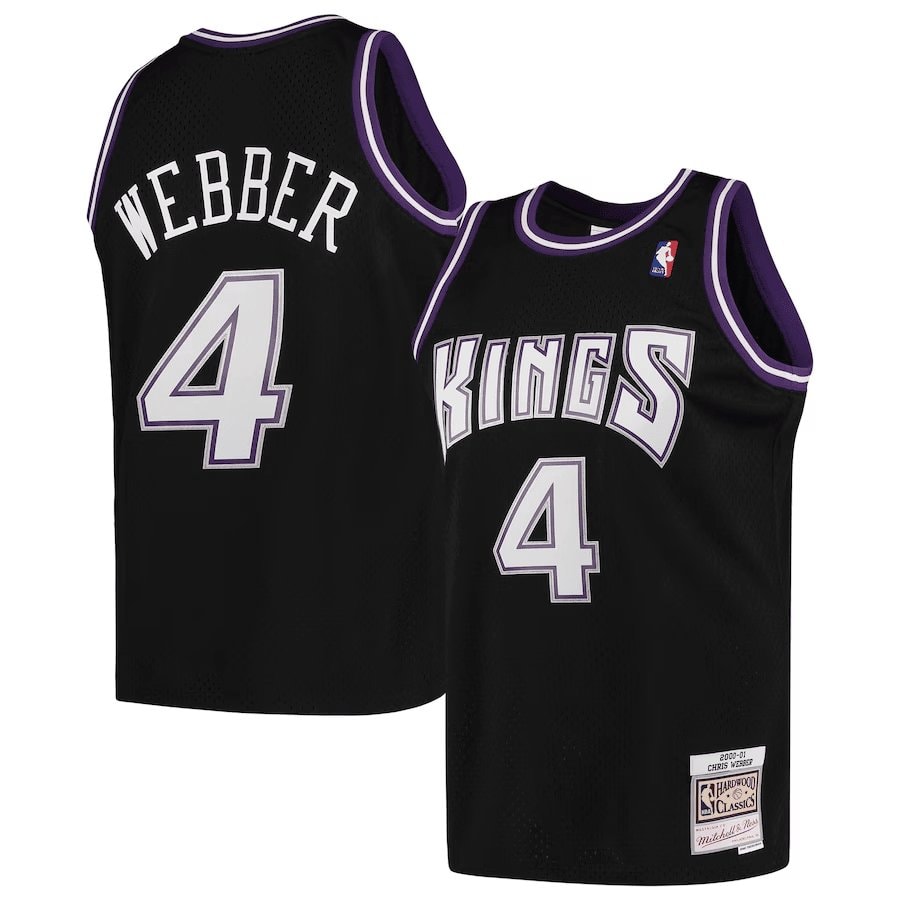 Chris Webber 4 Sacramento Kings Hardwood Classics 2000-01 Swingman Jersey Black Multicolor