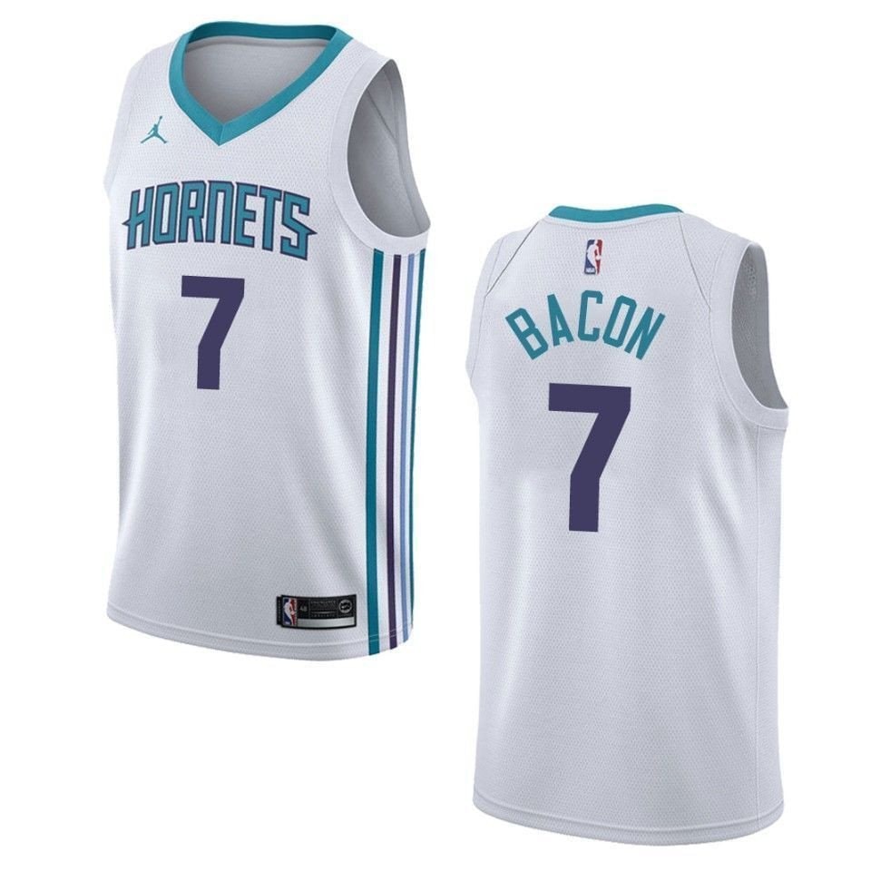Men's Charlotte Hornets 7 Dwayne Bacon Association Swingman Jersey White
