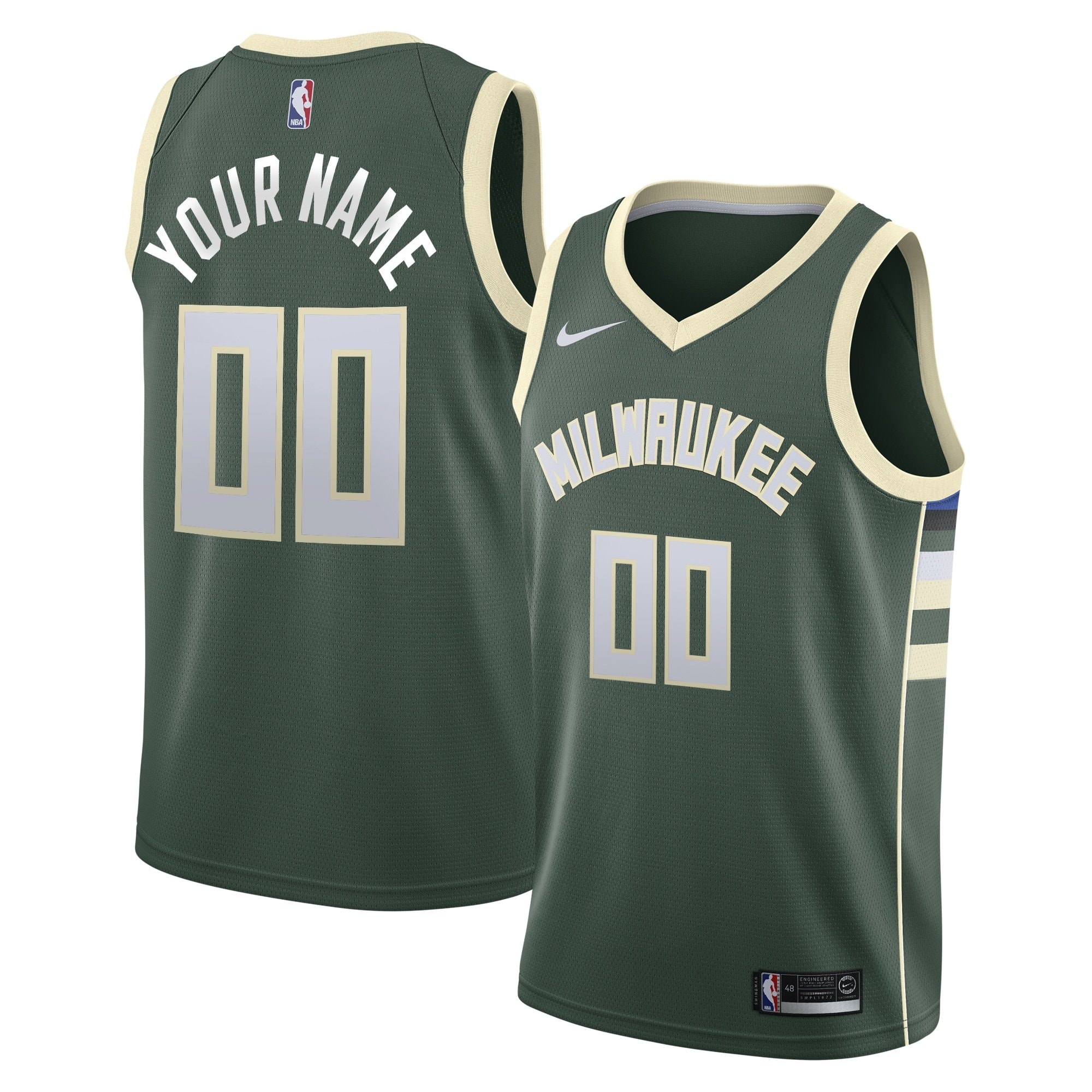 Milwaukee Bucks Icon Swingman Custom Youth Jersey - Multicolor Polyester S-3XL
