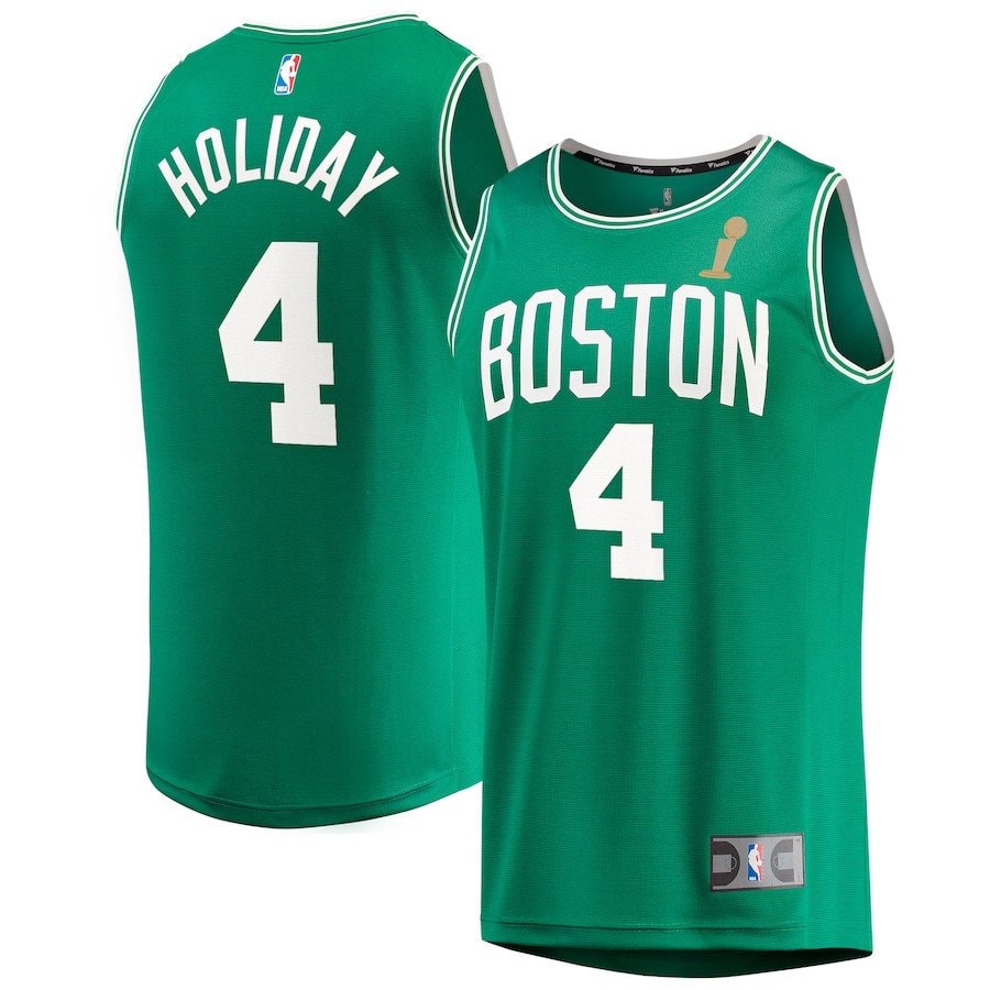 Jrue Holiday Jr 4 Boston Celtics 2024 Finals Champions Jersey Kelly Green Icon Edition Unisex