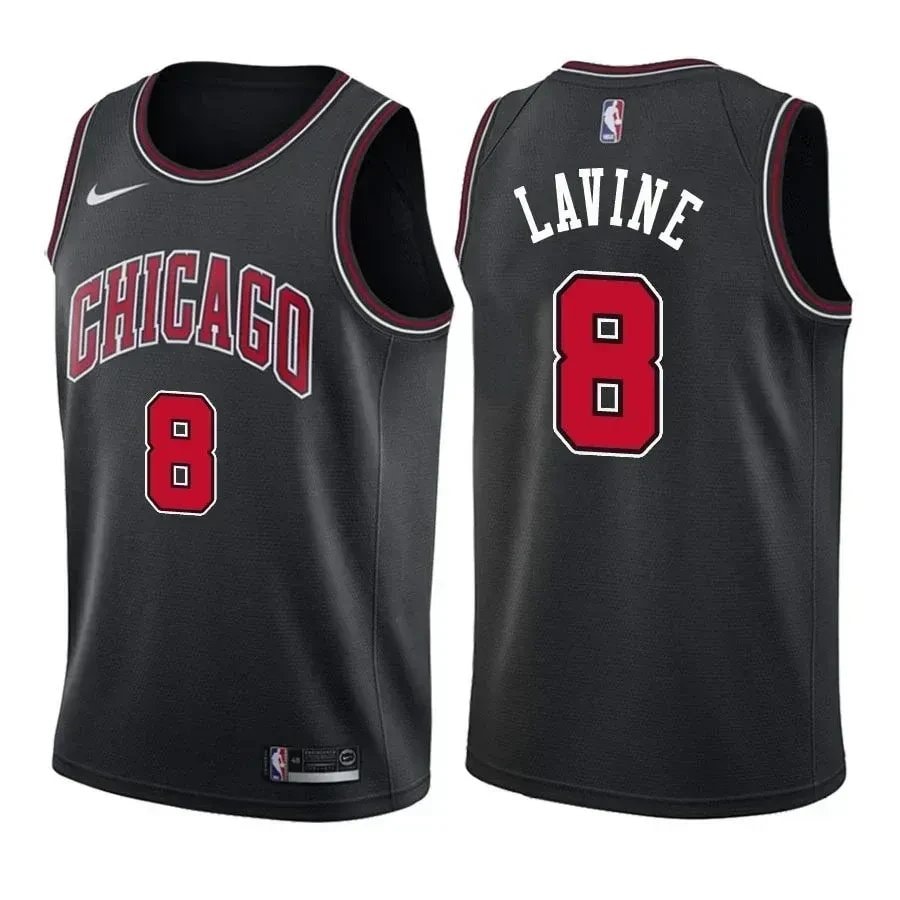 Men's Chicago Bulls Zach LaVine #8 Black Basketball Jersey S-3XL