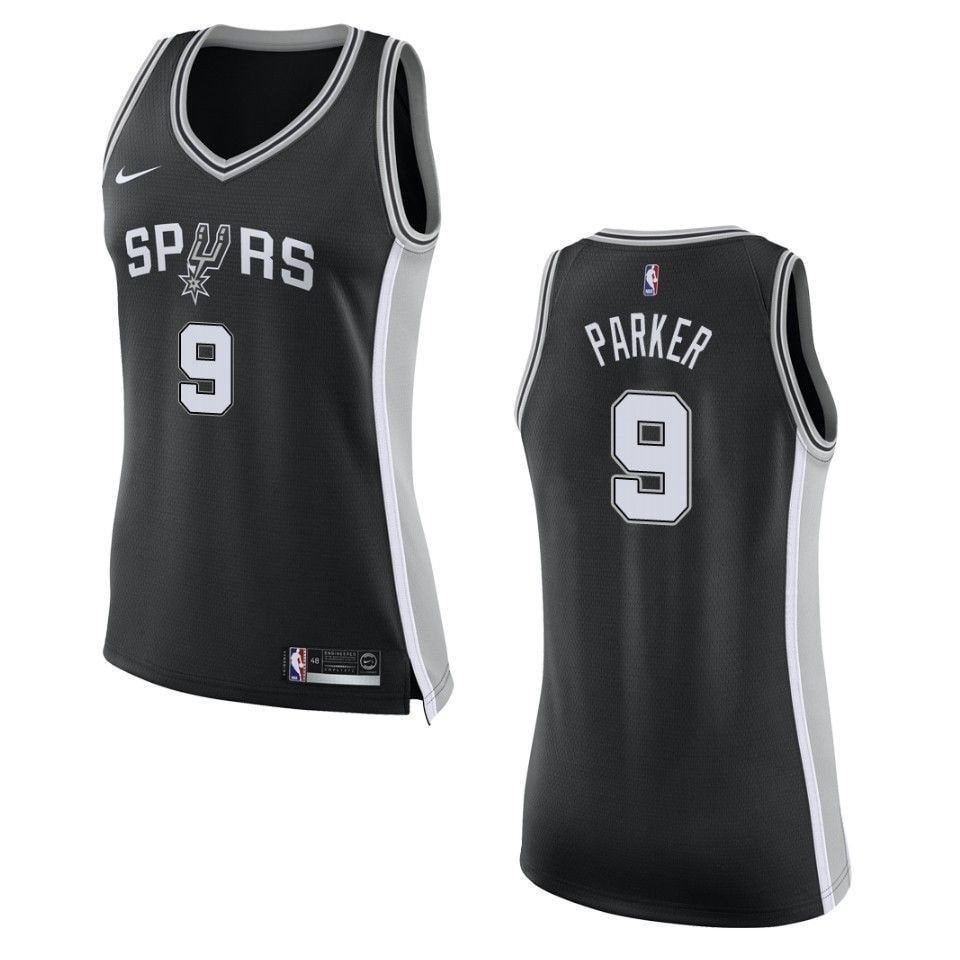 Women's San Antonio Spurs Tony Parker 9 Icon Swingman Jersey Black