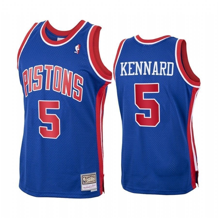 Men's Luke Kennard 5 Detroit Pistons Royal Hardwood Classics Jersey