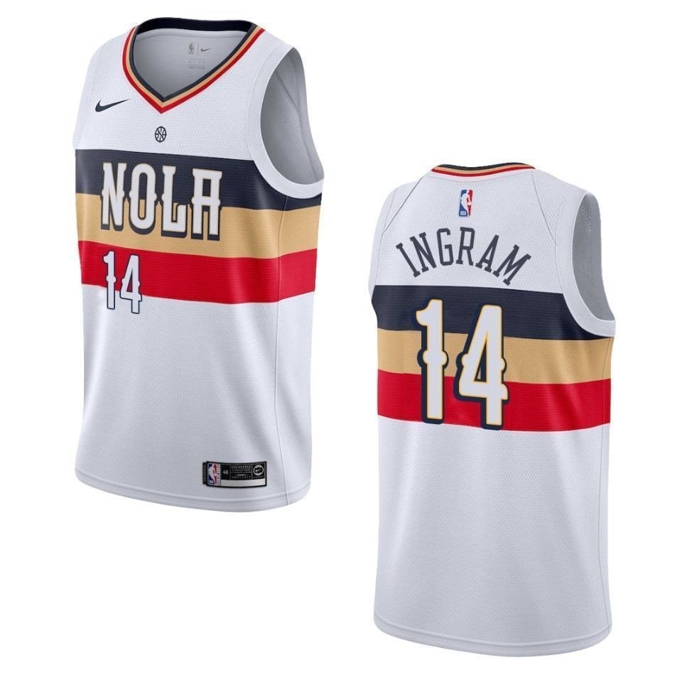Men's New Orleans Pelicans Brandon Ingram #14 Earned Swingman Jersey White