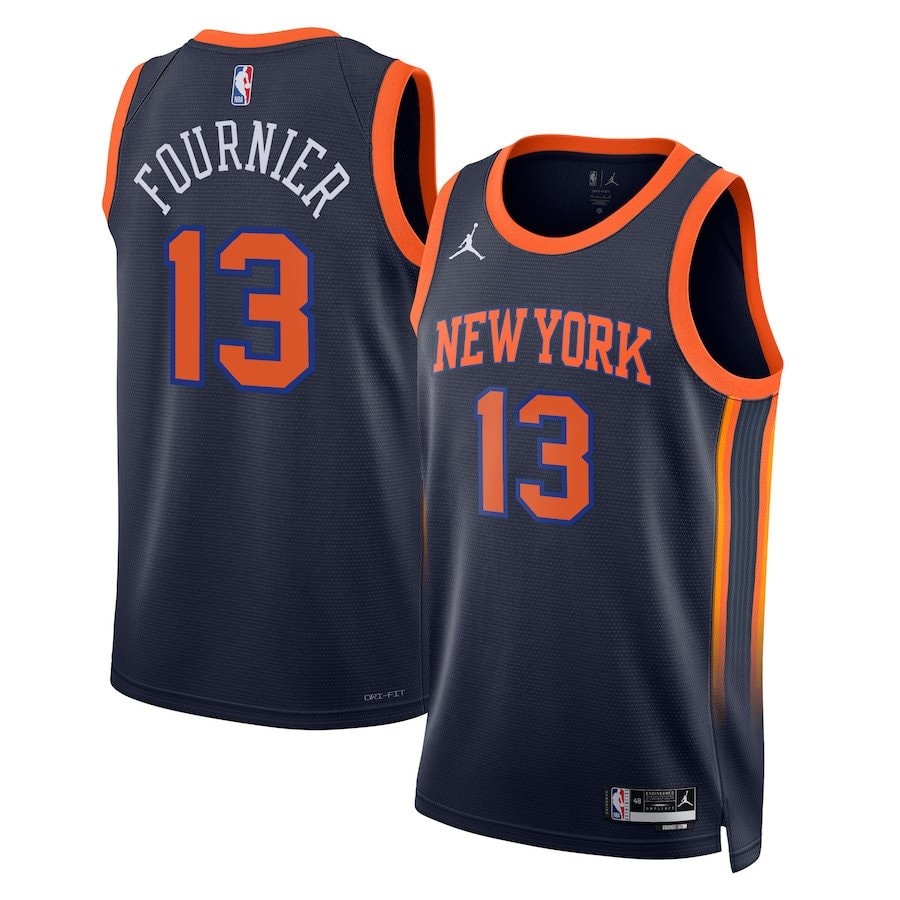 Evan Fournier 13 Milwaukee Bucks Unisex Swingman Jersey Statement Edition Navy