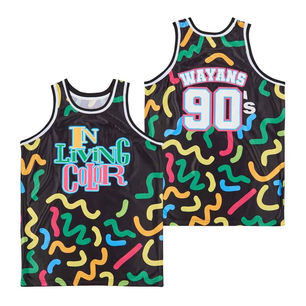 In Living Color #90 Wayans Swingman Jersey Black Multicolor Unisex