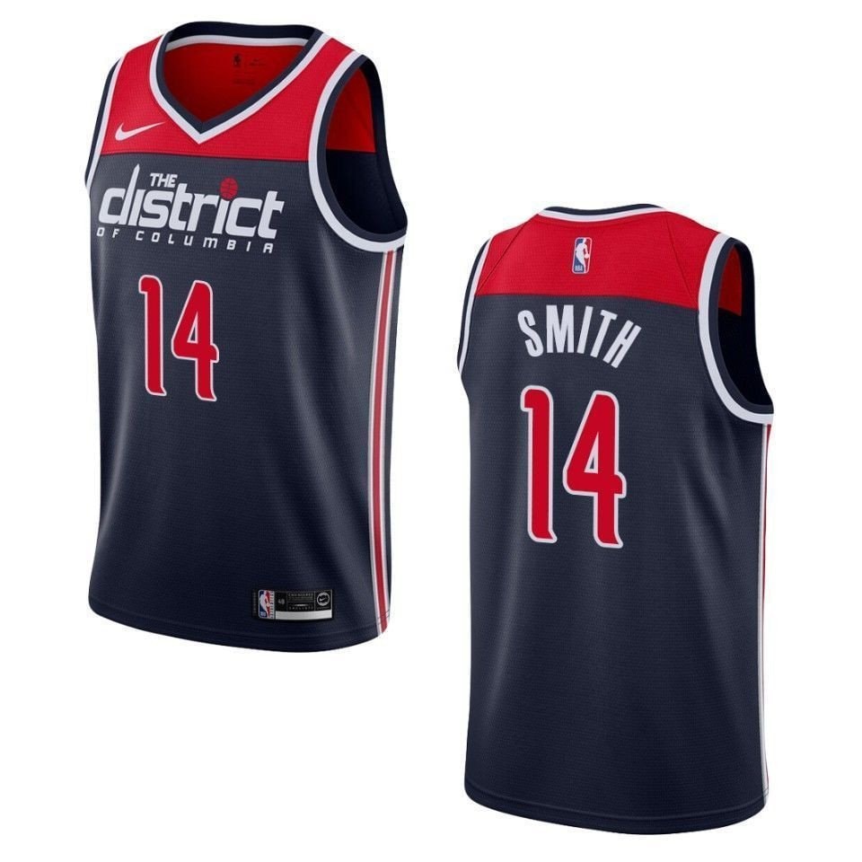Men's Washington Wizards Ish Smith 14 Navy Statement Edition Swingman Jersey