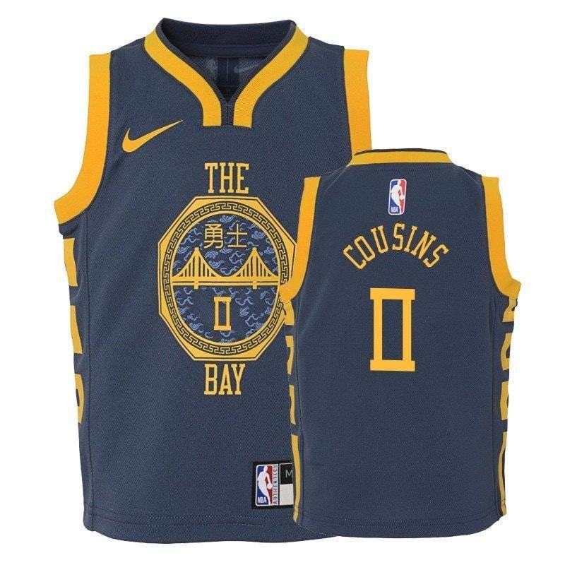 Youth Warriors Demarcus Cousins #0 City Navy Basketball Jersey - Unisex