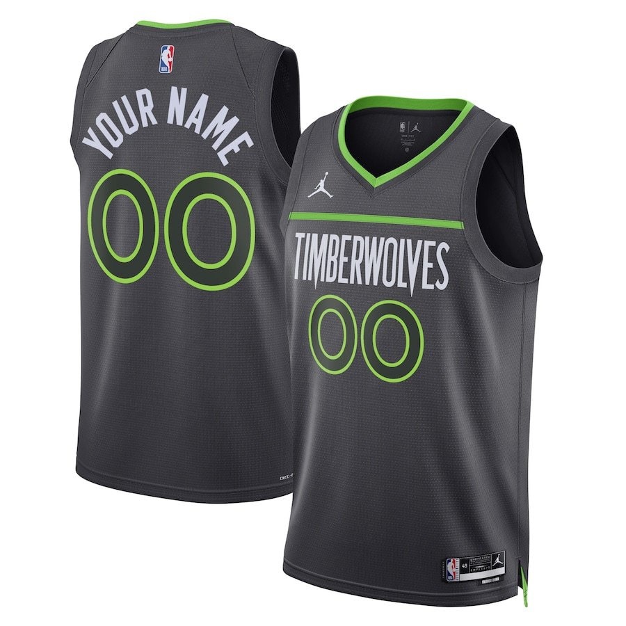 Minnesota Timberwolves 2023/24 Statement Swingman Custom Men Jersey Gray
