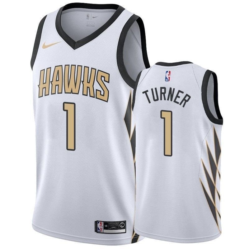 Atlanta Hawks Evan Turner #1 City Edition Men's Basketball Jersey Multicolor
