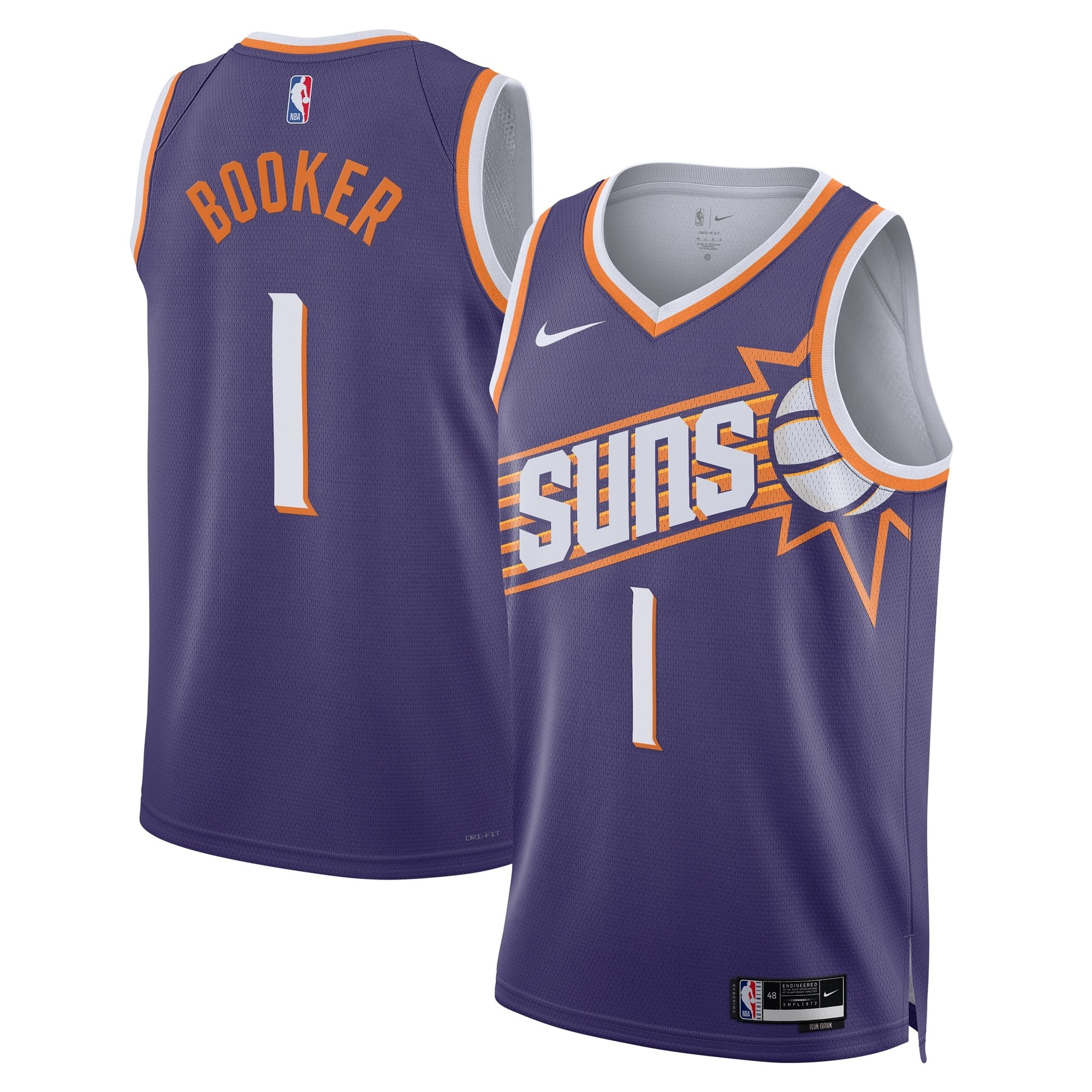 Phoenix Suns Icon Edition Swingman Jersey Purple Devin Booker Unisex