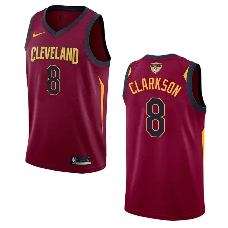 Men's Cleveland Cavaliers Jordan Clarkson 8 Icon Swingman Jersey Maroon