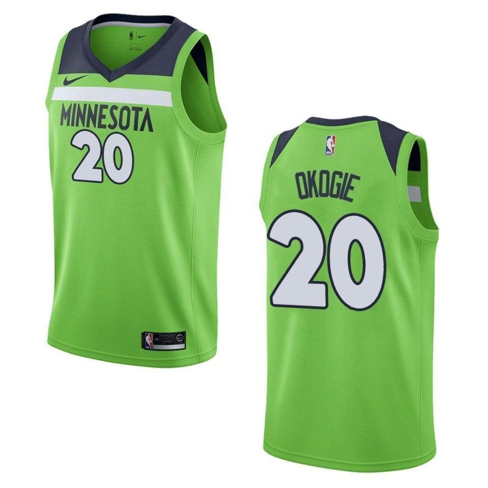 Men's Basketball Team 20 Josh Okogie Statement Swingman Jersey - Green