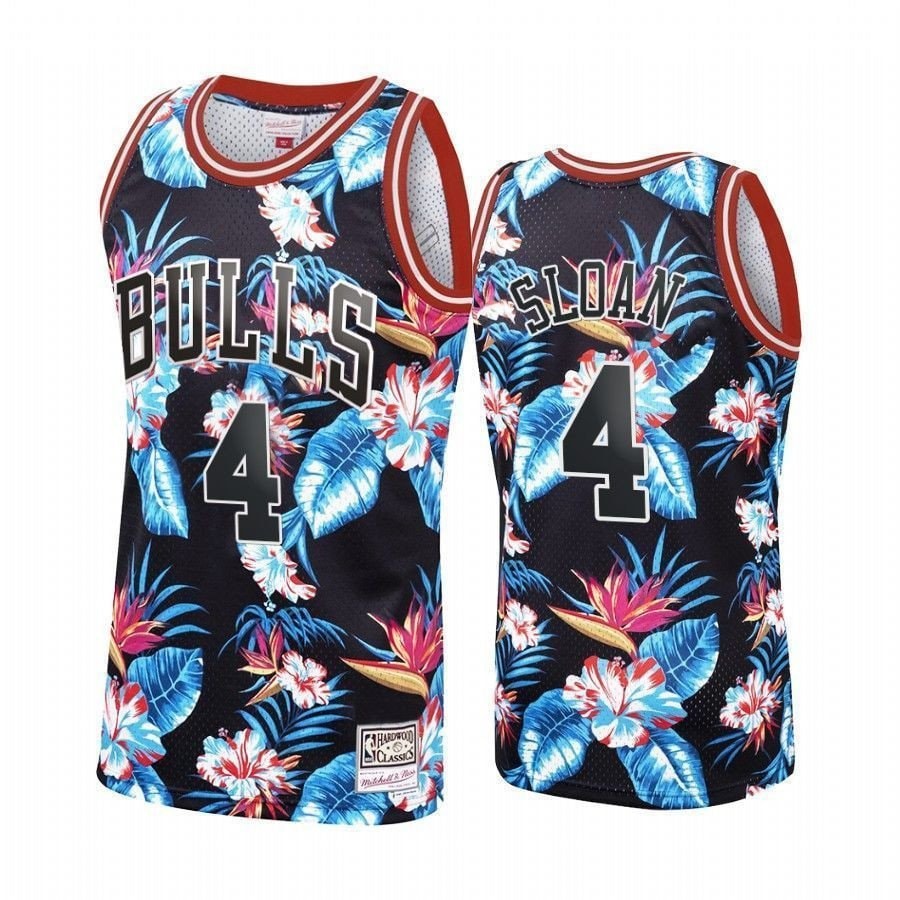 Men's Jerry Sloan Respect Black Floral Fashion Jersey S-3XL