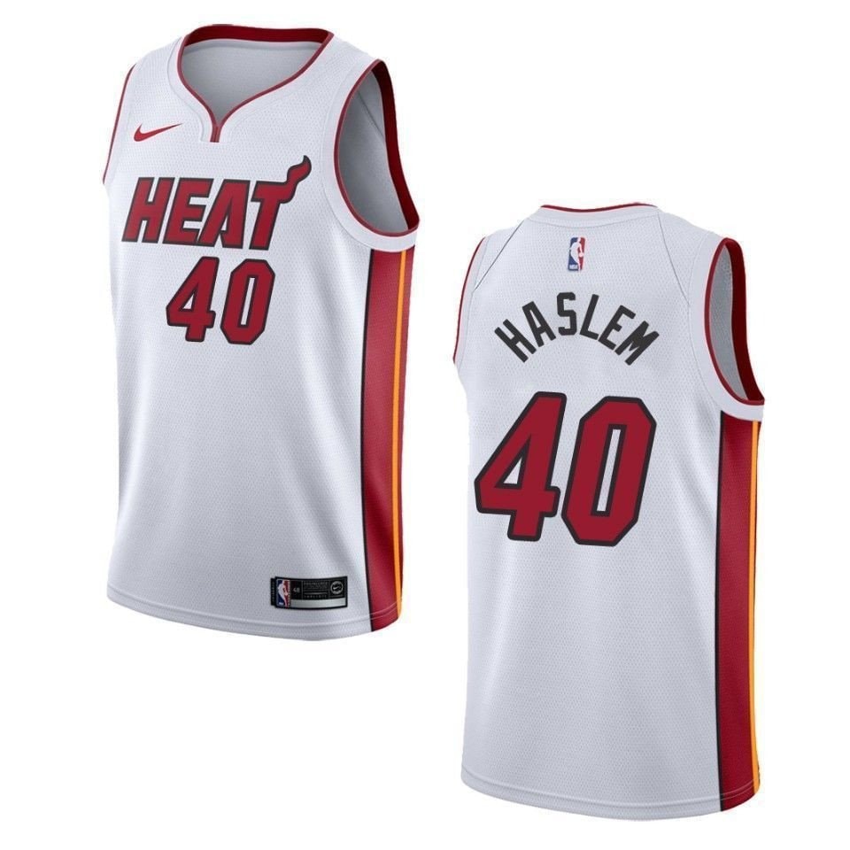 Men's Miami Heat 40 Udonis Haslem Association Swingman Jersey White