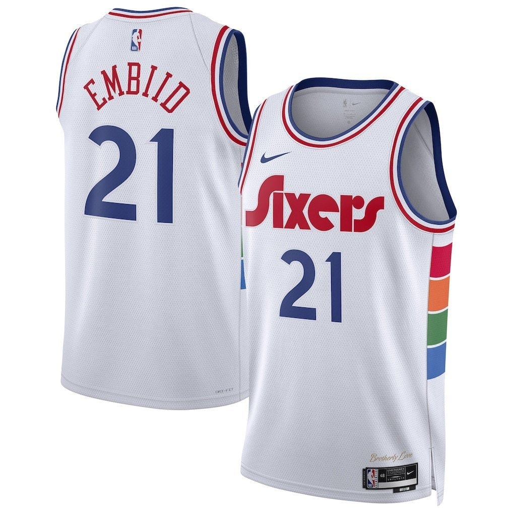 Joel Embiid 21 Philadelphia 76ers Unisex 2024/25 Swingman City Edition Jersey - White