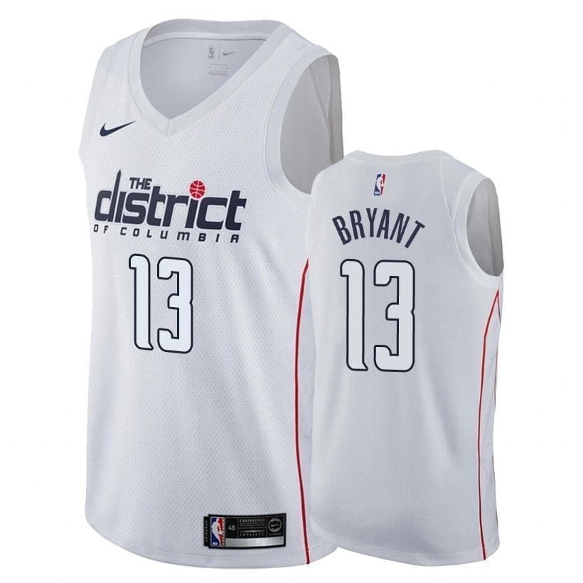 Thomas Bryant Wizards #13 City White NBA Jersey Mens S-3XL
