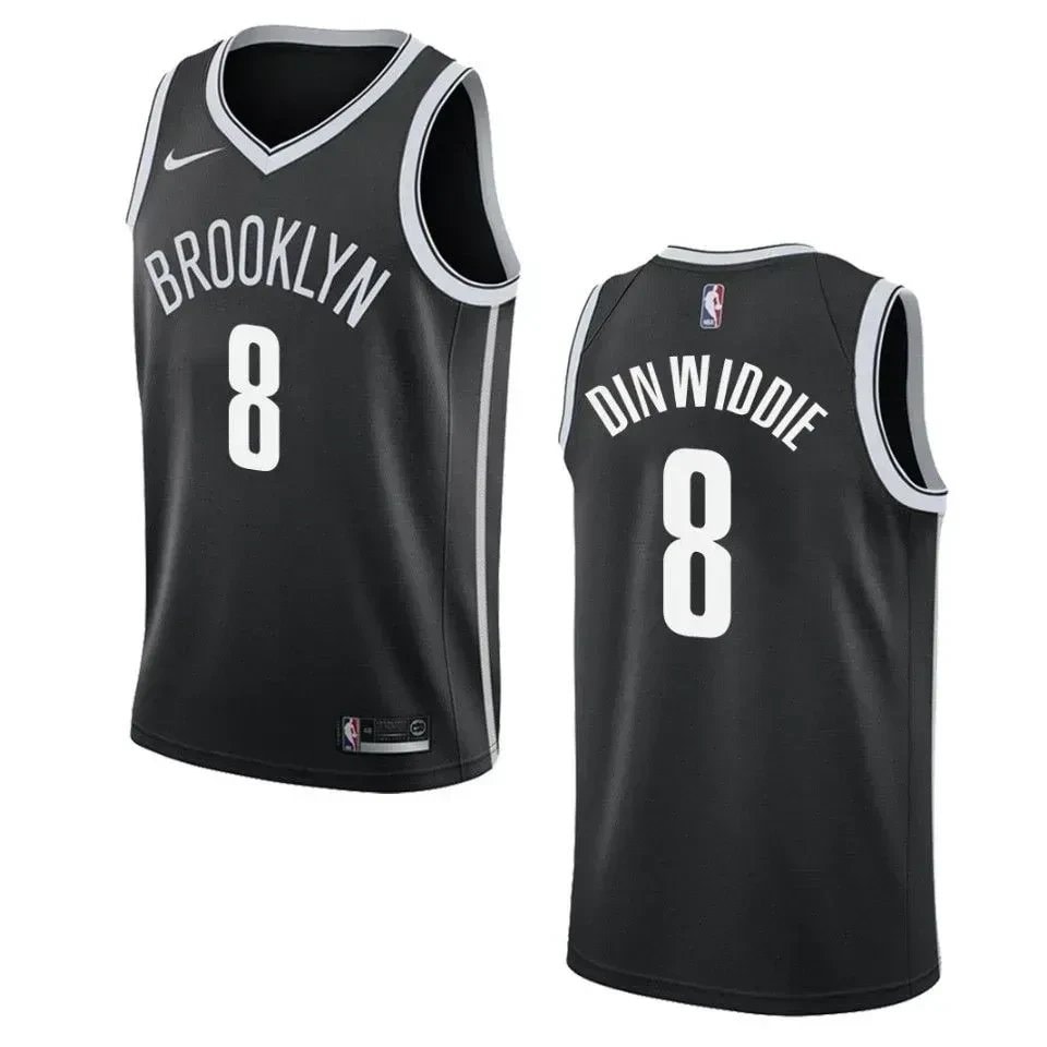 Men's Brooklyn Nets Spencer Dinwiddie Icon Swingman Jersey Black S-3XL