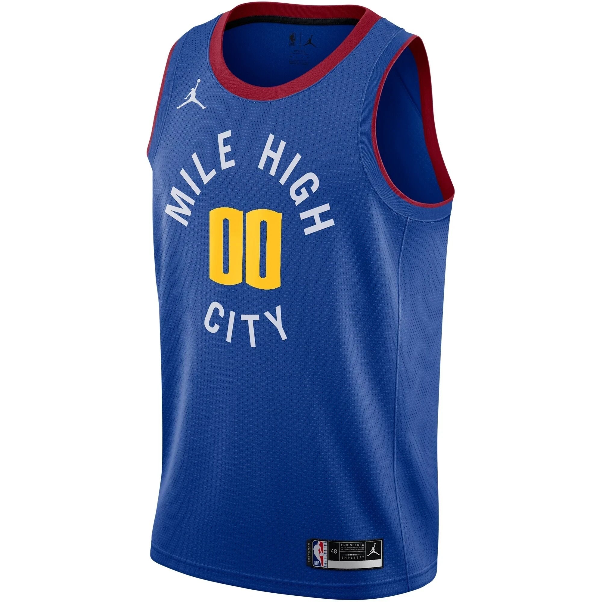 Denver Nuggets Swingman Custom Jersey Statement Edition Blue Unisex