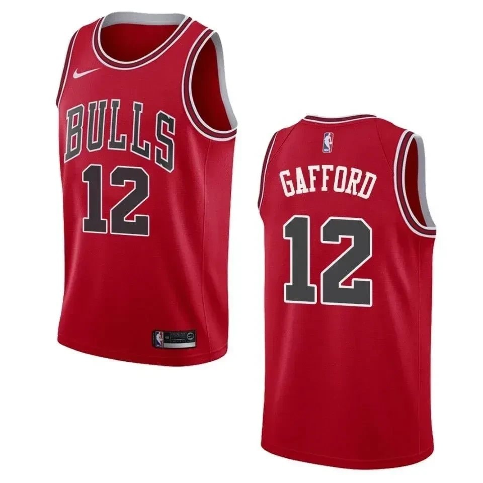 Men's Chicago Bulls 12 Daniel Gafford Icon Swingman Jersey Red