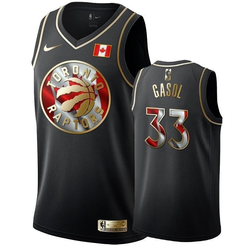 Men's Toronto Raptors Marc Gasol Canada Day #33 Black Jersey