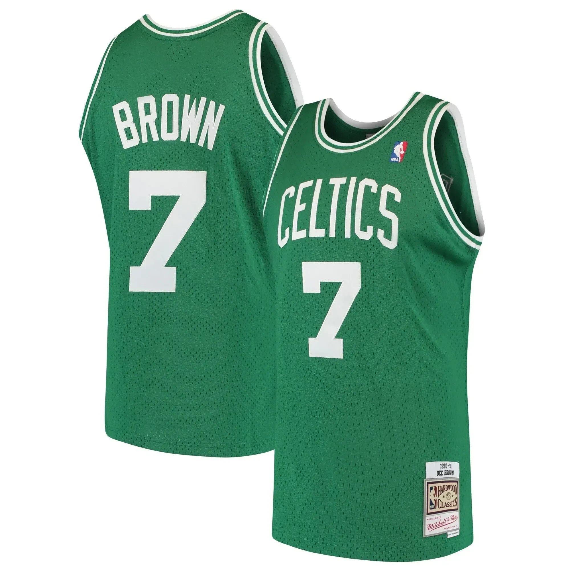 Dee Brown Basketball Team Mitchell Ness 1985-86 Hardwood Classics Swingman Jersey - Kelly Green