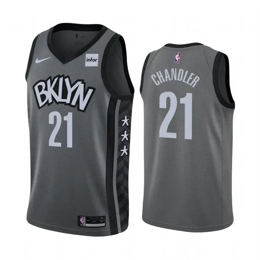 Men's Brooklyn Nets Wilson Chandler #21 Statement Edition Basketball Jersey Multicolor