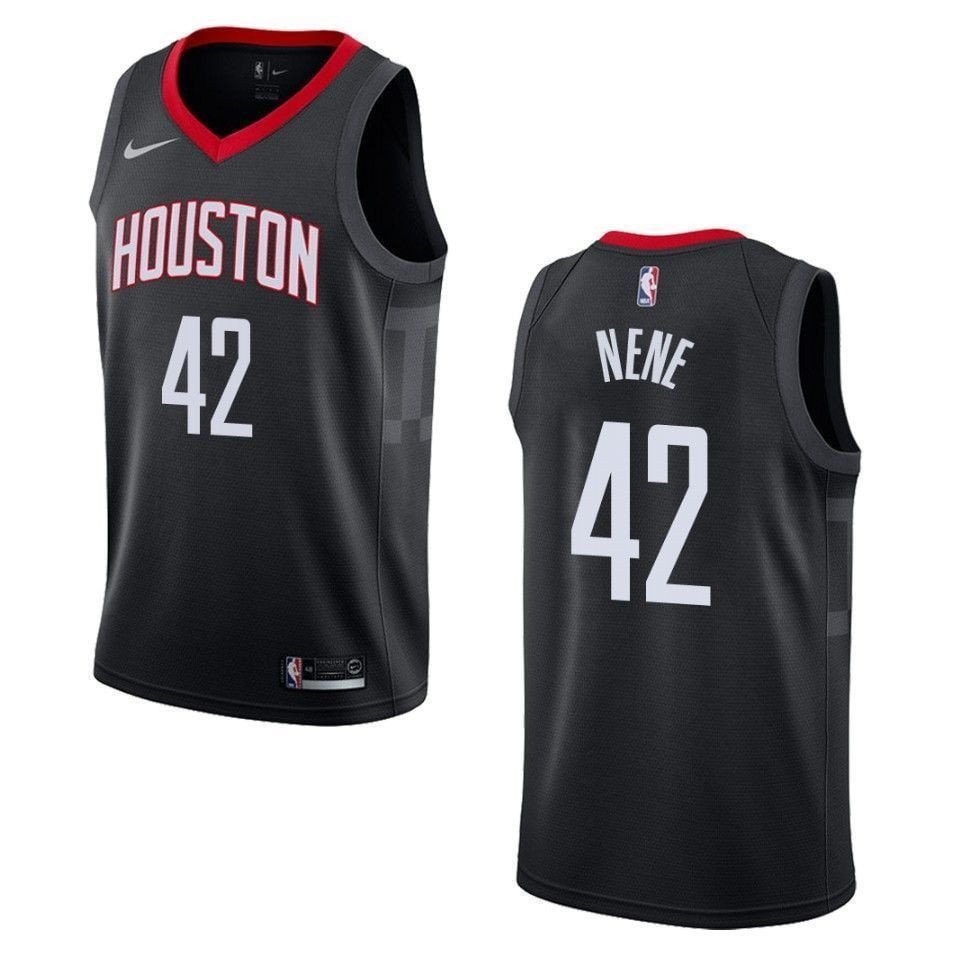 Men's Houston Rockets 42 Nene Statement Swingman Jersey Black