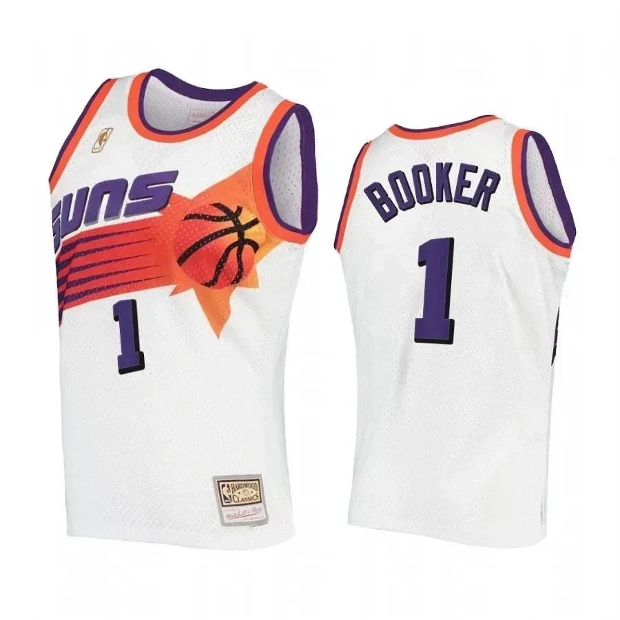 Men's Devin Booker 1 Basketball Team Hardwood Classics Jersey White