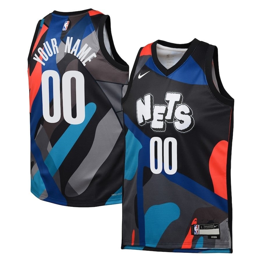 Brooklyn Nets 2023/24 City Edition Swingman Custom Youth Jersey Black - Unisex