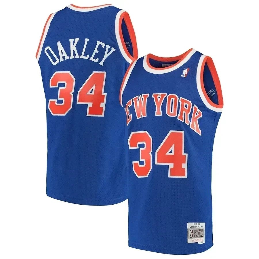 Charles Oakley New York Knicks Mitchell & Ness 1991-92 Hardwood Classics Swingman Jersey Blue