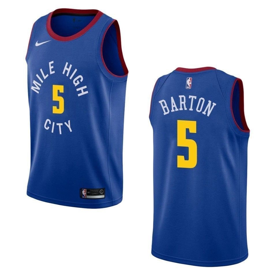 Men's Denver Nuggets Will Barton Statement Swingman Jersey Blue S-3XL