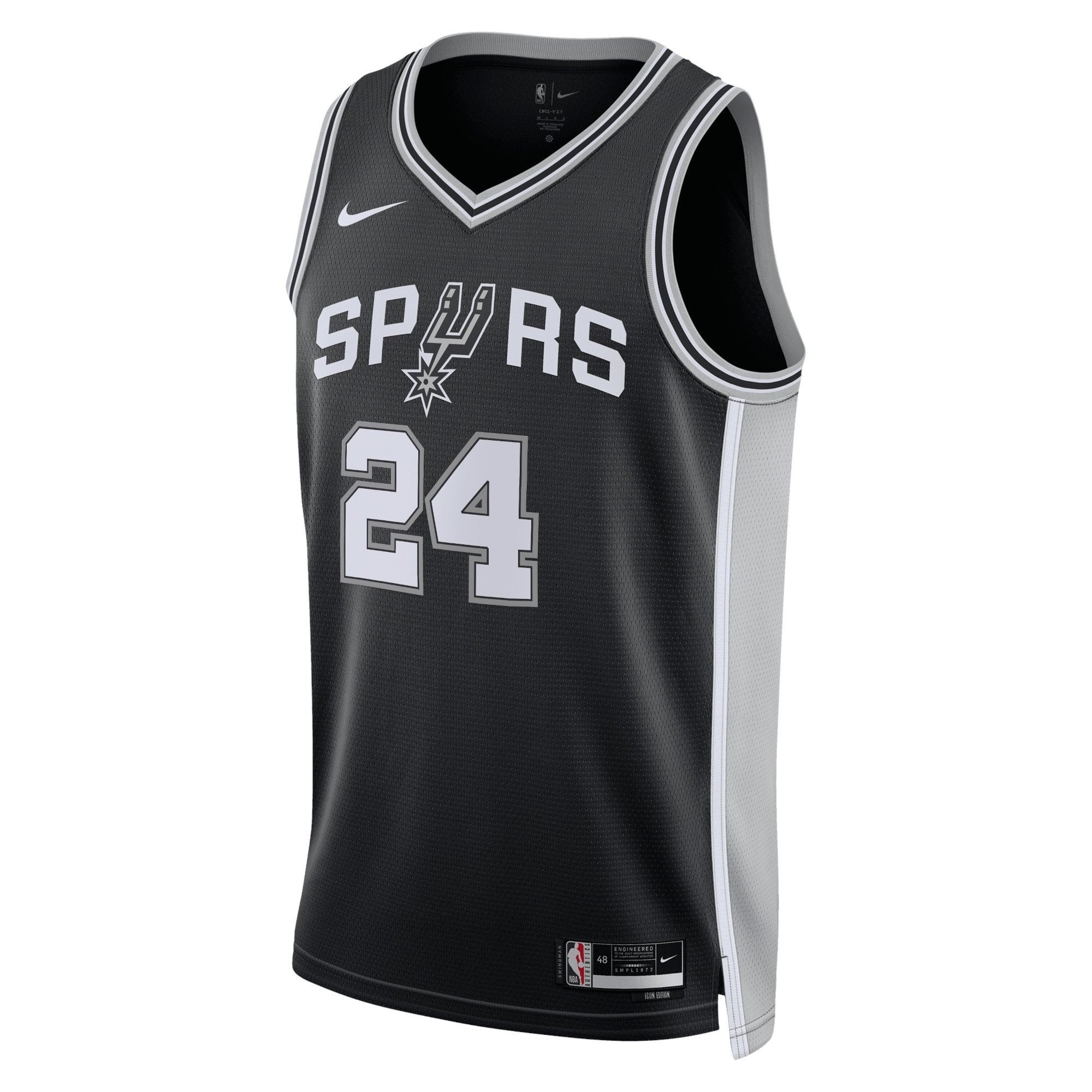 San Antonio Spurs Icon Edition Swingman Jersey Black Devin Vassell Unisex
