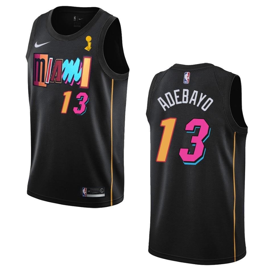 Basketball Team Bam Adebayo 13 Champions Cup 2023 Patch Jersey Black